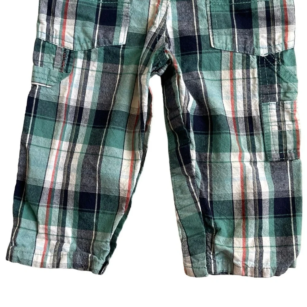 Oshkosh B’gosh Baby Plaid Overalls Size 12 Months Cotton
